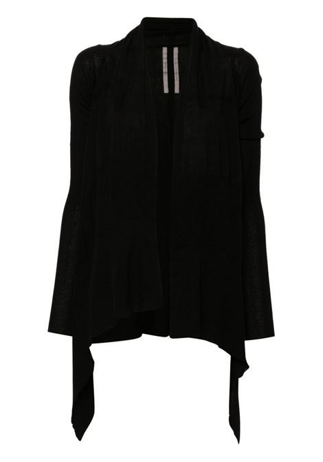 Cardigan a portafoglio in nero di Rick Owens - donna